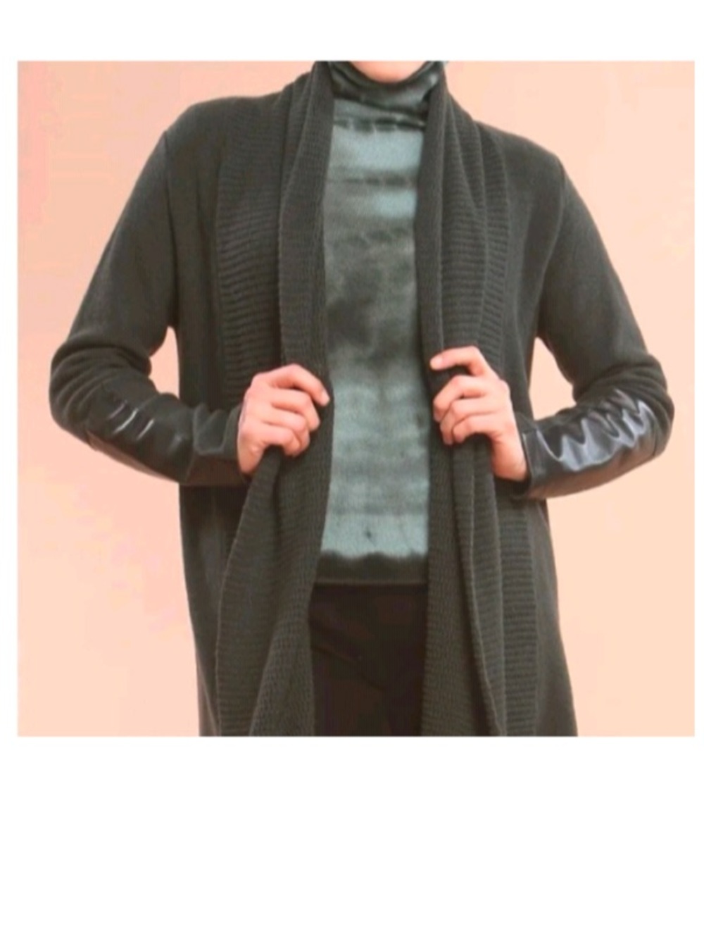 Firth cashmere silk waterfall sweater cardigan tunic top wrap blouse